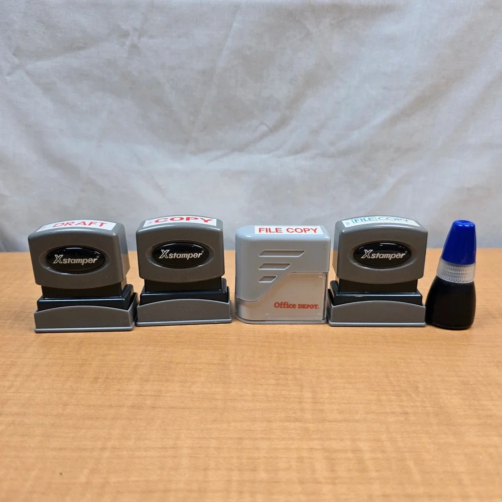 Self Inking Rubber Stamps COPY FILE COPY‎ DRAFT plus extra blue ink
